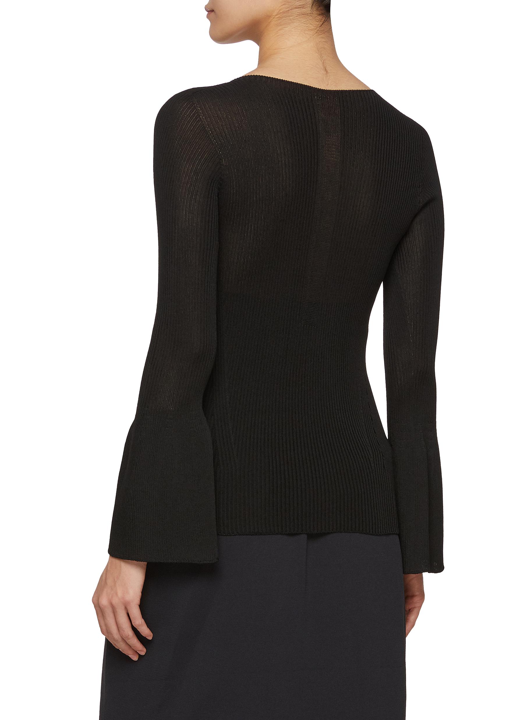 Soft Portrait Bell Sleeve Knit Top - Thumbnail 3