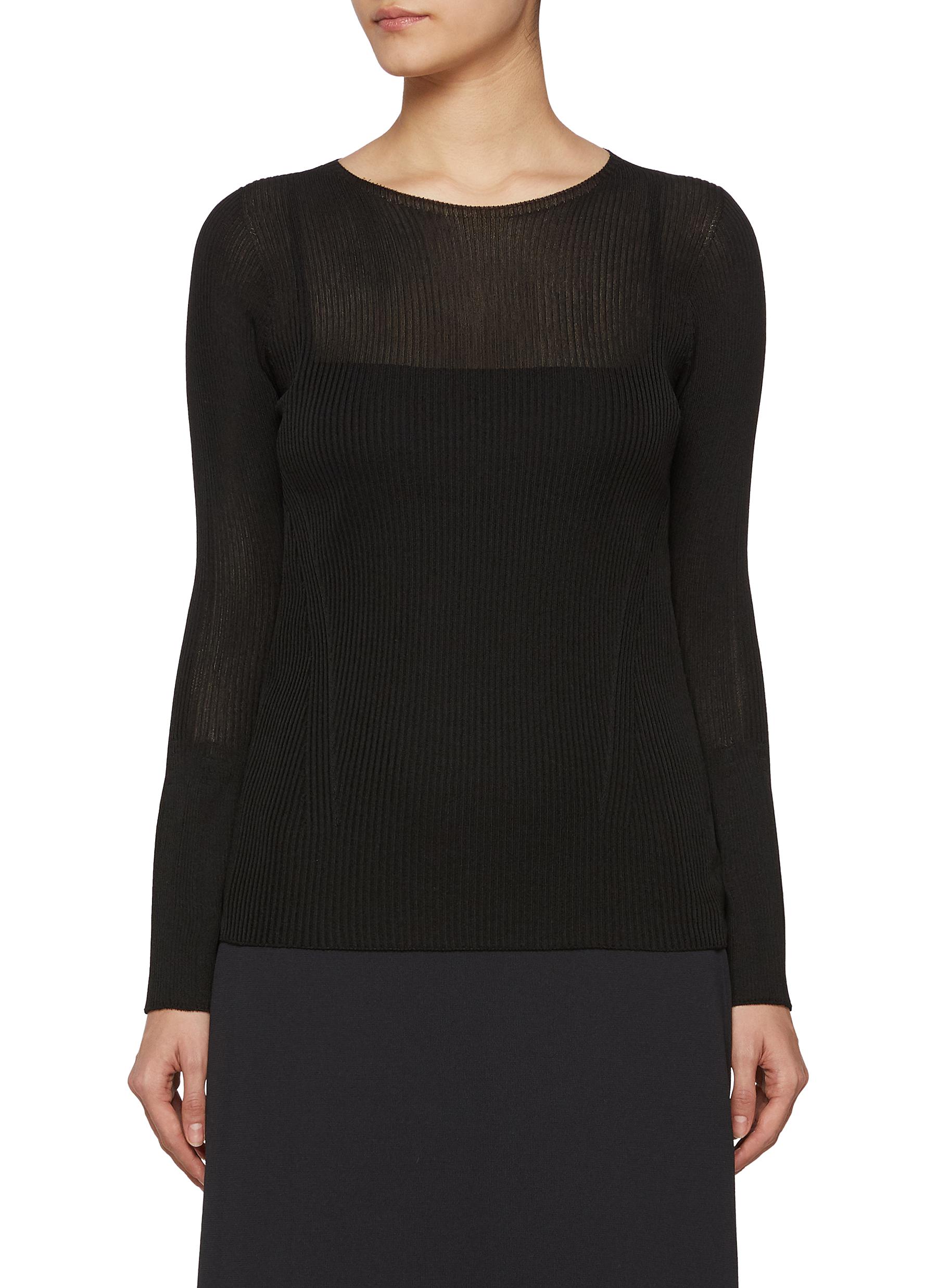 Soft Portrait Bell Sleeve Knit Top - Image 1