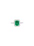 Main View - Click To Enlarge - LC COLLECTION JEWELLERY - Platinum Emerald Diamond Ring — Size US 6