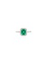 Main View - Click To Enlarge - LC COLLECTION JEWELLERY - Platinum Emerald Diamond Ring — Size US 6