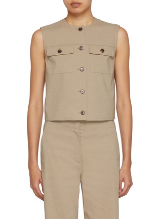 Main View - Click To Enlarge - THEORY - Trucker Cropped Vest
