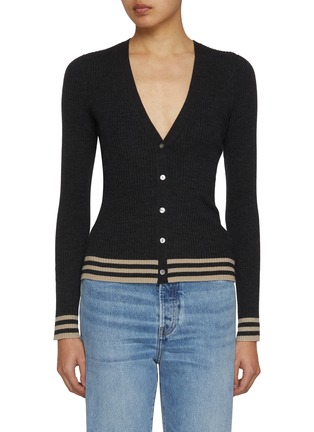 Main View - Click To Enlarge - THEORY - Tipped Regal Wool Cardigan