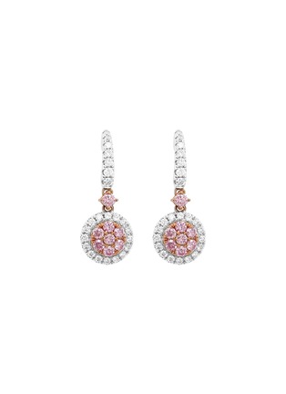 Main View - Click To Enlarge - LC COLLECTION JEWELLERY - 18K Gold Diamond Pink Diamond Drop Earrings