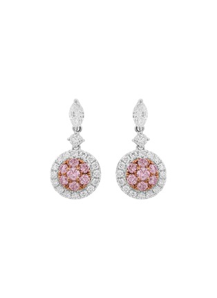 Main View - Click To Enlarge - LC COLLECTION JEWELLERY - 18K Gold Diamond Pink Diamond Drop Earrings