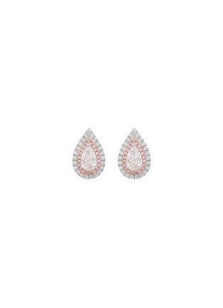 Main View - Click To Enlarge - LC COLLECTION JEWELLERY - 18K Gold Diamond Pink Diamond Stud Earrings