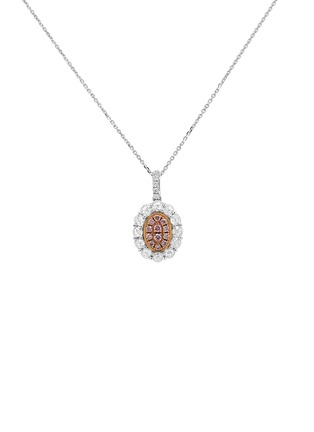 Main View - Click To Enlarge - LC COLLECTION JEWELLERY - 18K Rose Gold Platinum Diamond Pink Diamond Pendant Necklace