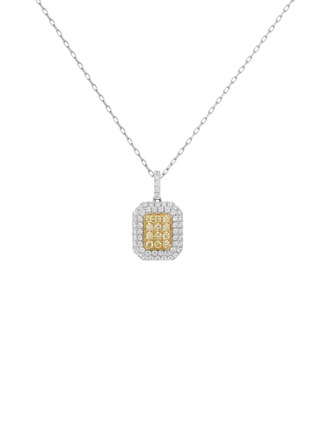 Main View - Click To Enlarge - LC COLLECTION JEWELLERY - 18K Rose Gold Platinum Diamond Yellow Diamond Pendant Necklace