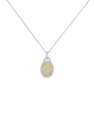 Main View - Click To Enlarge - LC COLLECTION JEWELLERY - 18K Rose Gold Platinum Diamond Yellow Diamond Pendant Necklace