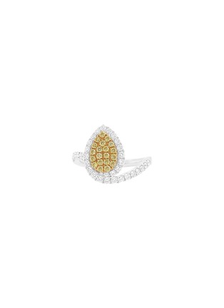 Main View - Click To Enlarge - LC COLLECTION JEWELLERY - Platinum Diamond Yellow Diamond Ring — Size US 6