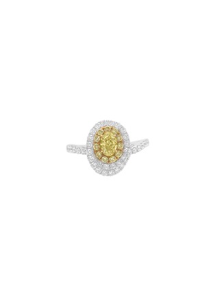 Main View - Click To Enlarge - LC COLLECTION JEWELLERY - Platinum Diamond Fancy Yellow Diamond Ring — Size US 6