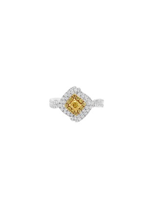 Main View - Click To Enlarge - LC COLLECTION JEWELLERY - Platinum Diamond Yellow Diamond Ring — Size US 6