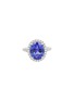 Main View - Click To Enlarge - LC COLLECTION JEWELLERY - Platinum Diamond Blue Sapphire Ring — Size US 6