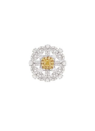 Main View - Click To Enlarge - LC COLLECTION JEWELLERY - 18 Gold Platinum Diamond Yellow Diamond Ring — Size US 6