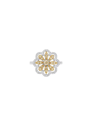 Main View - Click To Enlarge - LC COLLECTION JEWELLERY - 18 Gold Platinum Diamond Yellow Diamond Ring — Size US 6