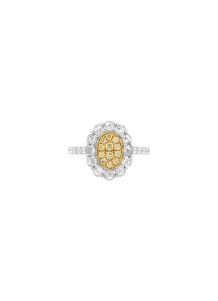 Main View - Click To Enlarge - LC COLLECTION JEWELLERY - 18 Gold Platinum Diamond Yellow Diamond Ring — Size US 6