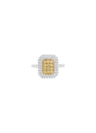 Main View - Click To Enlarge - LC COLLECTION JEWELLERY - 18 Gold Platinum Diamond Yellow Diamond Ring — Size US 6