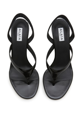 Detail View - Click To Enlarge - ALAÏA - 90 Patent Leather Thong Sandals