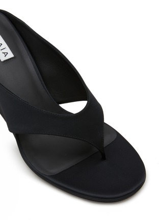 Detail View - Click To Enlarge - ALAÏA - 75 Satin Wedge Thong Sandals