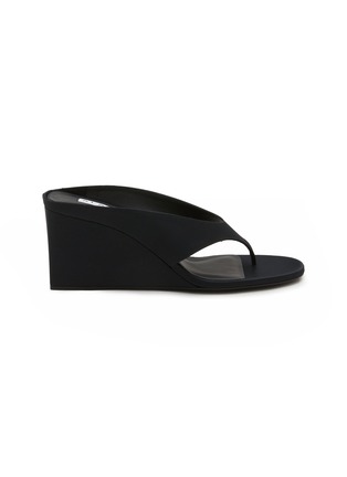 Main View - Click To Enlarge - ALAÏA - 75 Satin Wedge Thong Sandals