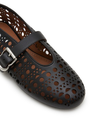 Detail View - Click To Enlarge - ALAÏA - Perforated Leather Ballerina Flats