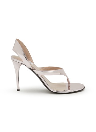 Main View - Click To Enlarge - ALAÏA - 90 Metallic Leather Thong Sandals