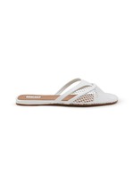 ALAIA Thong sandals in fishnet and patent leather アライア ALAÏA | Patent Leather Fishnet Mesh Thong Sandals | Women