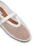 Detail View - Click To Enlarge - ALAÏA - Patent Leather Fishnet Mesh Mary Jane Flats