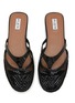 Detail View - Click To Enlarge - ALAÏA - Patent Leather Fishnet Mesh Thong Sandals