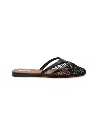 Main View - Click To Enlarge - ALAÏA - Patent Leather Fishnet Mesh Thong Sandals