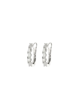 Main View - Click To Enlarge - LC COLLECTION JEWELLERY - Diamond 18K White Gold Hoop Earrings