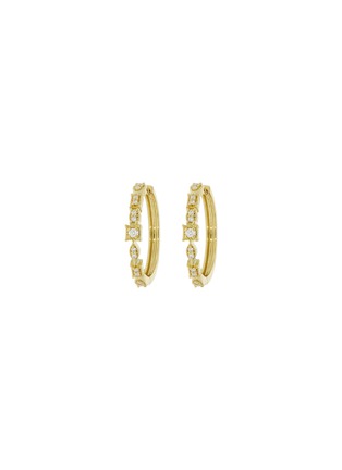 Main View - Click To Enlarge - LC COLLECTION JEWELLERY - Diamond 18K Gold Hoop Earrings