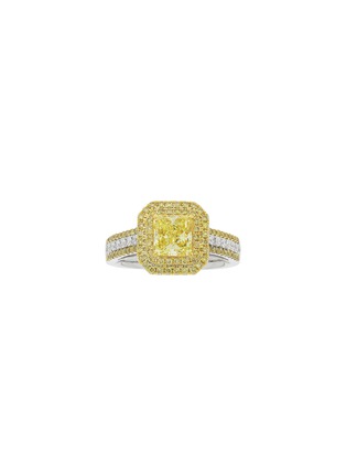 Main View - Click To Enlarge - LC COLLECTION JEWELLERY - Diamond 18K White Yellow Gold Ring — HK 13