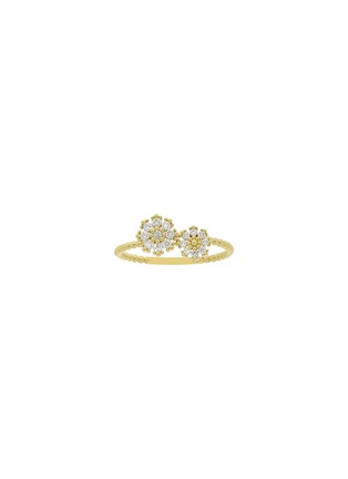 Main View - Click To Enlarge - LC COLLECTION JEWELLERY - Diamond 18K Yellow Gold Flower Ring — US 6.5