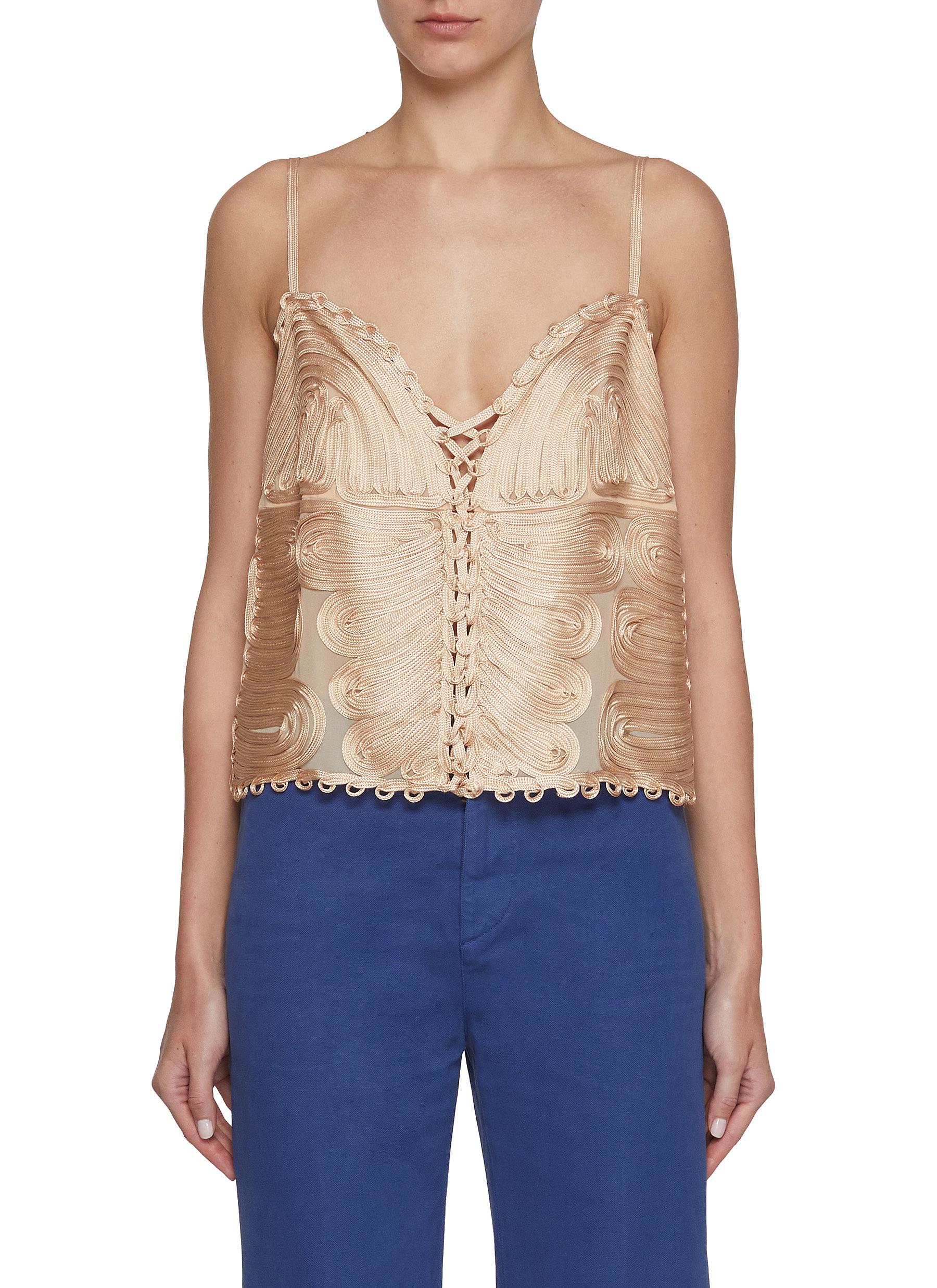 ULLA JOHNSON | Zina Embroidered Silk Top | Women | Lane Crawford