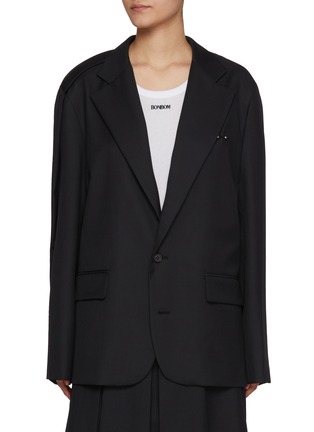 Main View - Click To Enlarge - BONBOM - Tuck Pin Single Breasted Blazer