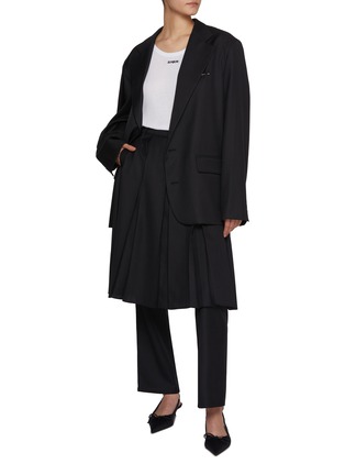 Figure View - Click To Enlarge - BONBOM - Tuck Pin Single Breasted Blazer