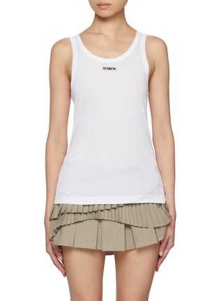 Main View - Click To Enlarge - BONBOM - Signature Scoop Neck Logo Tank Top