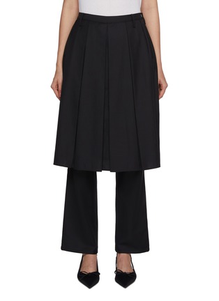 Main View - Click To Enlarge - BONBOM - Box Pleat Skirt Pants