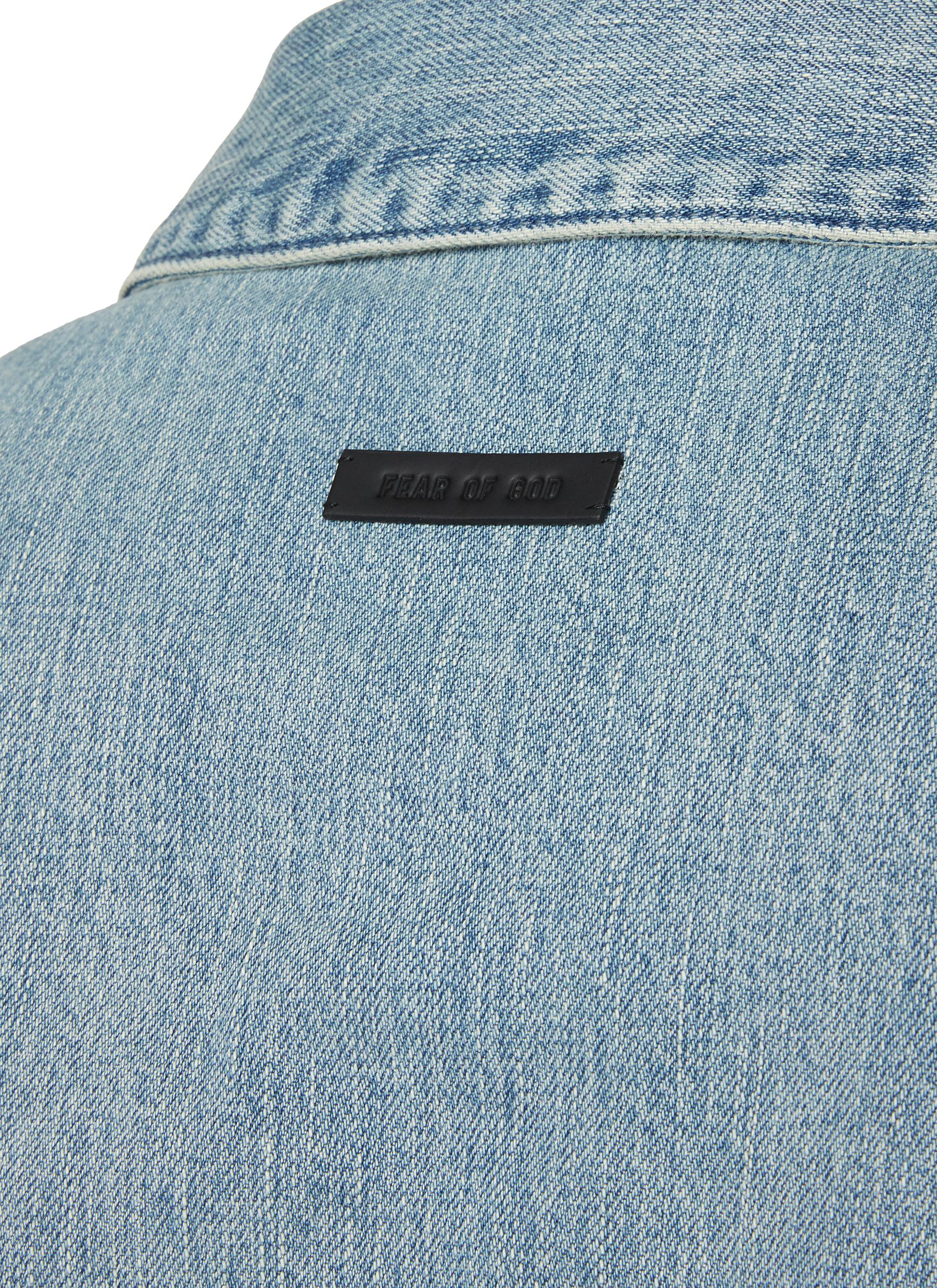 Hidden Placket Denim Trucker Jacket - Thumbnail 4