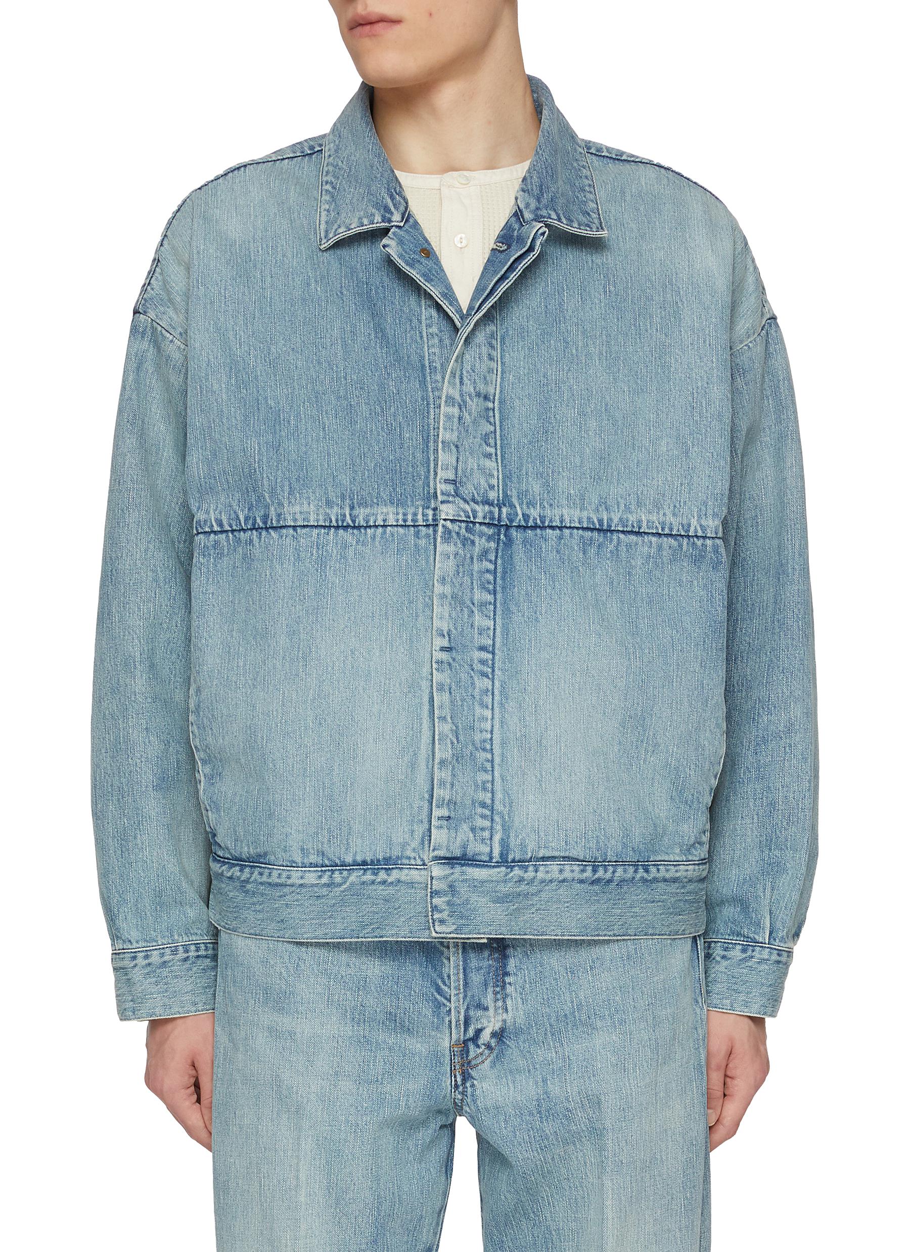 Hidden Placket Denim Trucker Jacket