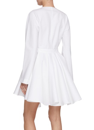 Back View - Click To Enlarge - ALAÏA - V-Neck Asymmetrical Dress