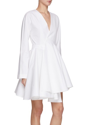 Front View - Click To Enlarge - ALAÏA - V-Neck Asymmetrical Dress