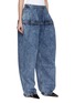 Front View - Click To Enlarge - ALAÏA - Peplum Acid Dark Wash Jeans