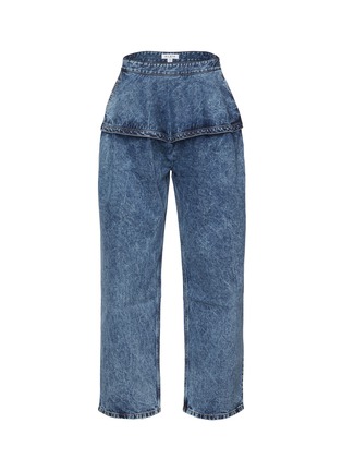 Main View - Click To Enlarge - ALAÏA - Peplum Acid Dark Wash Jeans