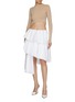 Figure View - Click To Enlarge - ALAÏA - Asmmetric Pleated Tiered Spiral Cotton Skirt