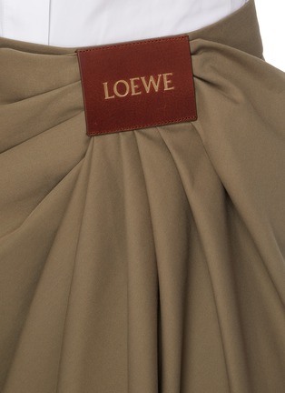  - LOEWE - Logo Patch Cotton Silk Draped Skirt