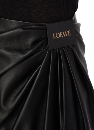  - LOEWE - Logo Patch Draped Leather Skirt
