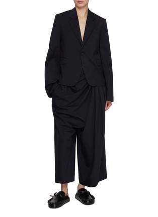 Figure View - Click To Enlarge - LOEWE - Logo Patch Draped Wool Pants