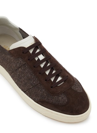 Detail View - Click To Enlarge - BRUNELLO CUCINELLI - Low Top Cotton Suede Men's Sneakers