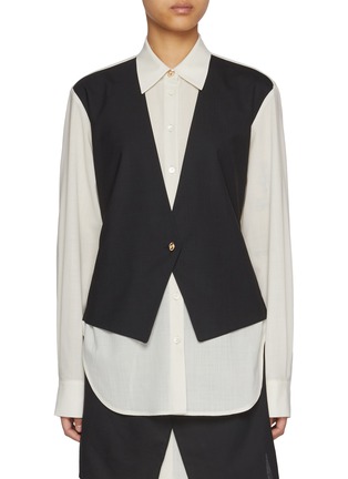 Main View - Click To Enlarge - EENK - Vest Layered Shirt